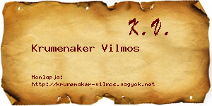 Krumenaker Vilmos névjegykártya